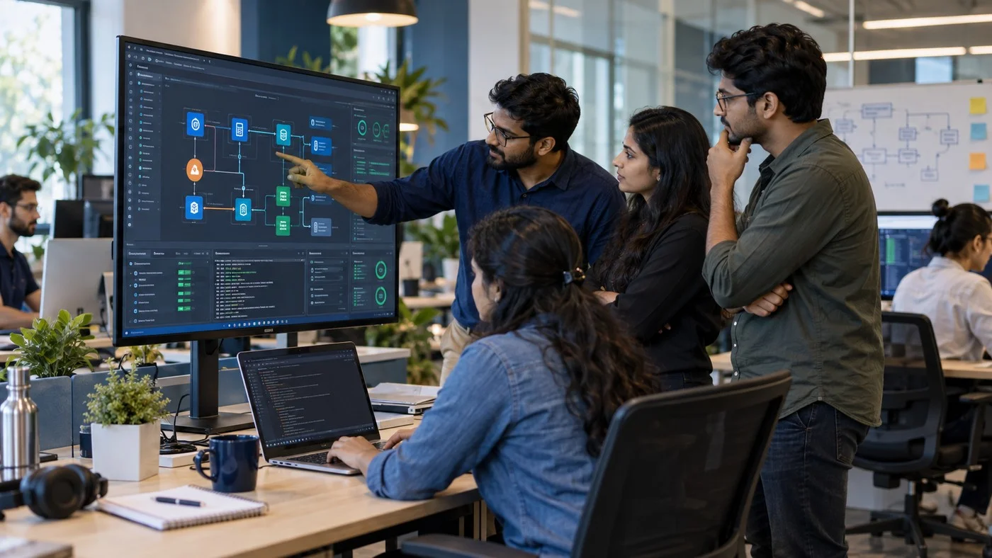 Engineers reviewing autonomous multi-agent state machines and tool execution logs